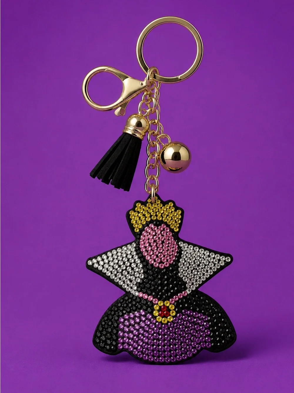 Evil Queen Rhinestone Halloween Keyring bag backpack charm Halloween
